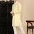 Beige cotton textured kurta pajama for mens