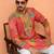 Silk yoke design floral mirror work maroon kurta