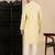 Beige cotton textured kurta pajama for mens