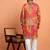 Silk yoke design floral mirror work maroon kurta