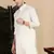 Cream cotton textured kurta pajama for mens