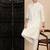 Cream cotton textured kurta pajama for mens