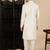 Cream cotton textured kurta pajama for mens