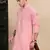 Light pink cotton textured kurta pajama for mens