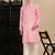 Light pink cotton textured kurta pajama for mens