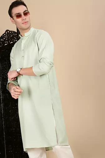 Pista cotton textured kurta pajama for mens