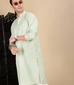Pista cotton textured kurta pajama for mens