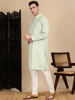 Pista cotton textured kurta pajama for mens 2