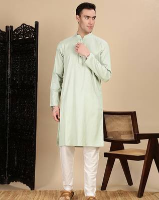 Pista cotton textured kurta pajama for mens 5