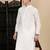 White cotton solid kurta pajama for mens