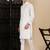 White cotton solid kurta pajama for mens