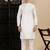 White cotton solid kurta pajama for mens