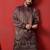 Embroidered and sequinced silk purple kurta