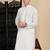 White cotton solid kurta pajama for mens