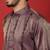 Embroidered and sequinced silk purple kurta
