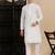 White cotton solid kurta pajama for mens