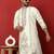 Cotton silk floral and zari embroidered cream kurta