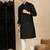 Black cotton chikankari kurta pajama for mens