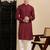 Maroon cotton chikankari kurta pajama for mens