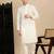 Off white cotton chikankari kurta pajama for mens