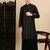 Black cotton textured kurta pajama for mens