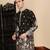 Black silk blend zari kurta pajama for mens