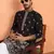 Black floral thread embroidered designer kurta