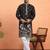 Black floral thread embroidered designer kurta