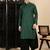 Deep green cotton textured kurta pajama for mens