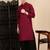 Maroon cotton textured kurta pajama for mens