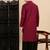 Maroon cotton textured kurta pajama for mens