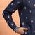 Navy blue floral thread embroidered designer kurta