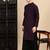 Purple cotton textured kurta pajama for mens