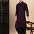Purple cotton textured kurta pajama for mens