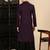Purple cotton textured kurta pajama for mens