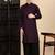 Purple cotton textured kurta pajama for mens