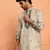 Yoke design embroidered cotton beige kurta