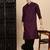 Purple cotton textured kurta pajama for mens