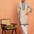 Yoke design embroidered cotton beige kurta
