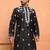 Cotton yoke design floral embroidered black kurta