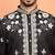 Cotton yoke design floral embroidered black kurta