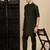 Olive cotton solid kurta pajama for mens