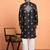 Cotton yoke design floral embroidered black kurta