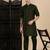 Olive cotton solid kurta pajama for mens