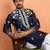 Cotton yoke design floral embroidered blue kurta