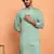 Cotton silk yoke design embroidered green kurta
