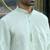 Cotton silk yoke design embroidered green kurta