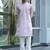 Cotton silk yoke design embroidered mauve kurta