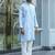 Cotton silk yoke design embroidered sky blue kurta