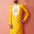 Vastramay men's yellow viscose kurta - long embroidered festive ethnic wear for wedding diwali